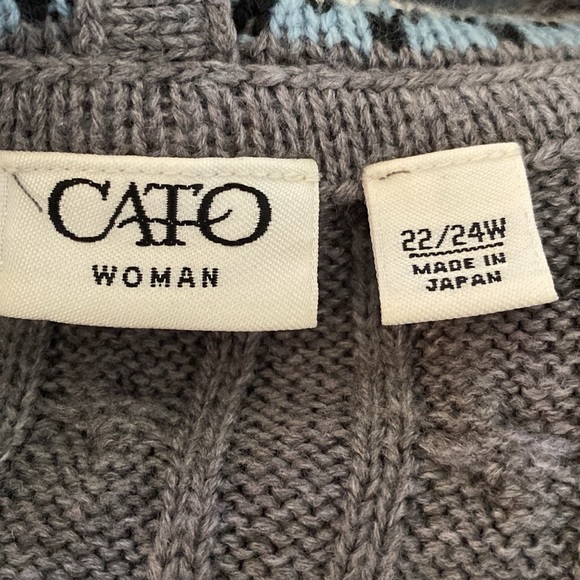 Cato Hooded Nordic Cable Knit Sweater |Size 22/24W - Picture 10 of 11